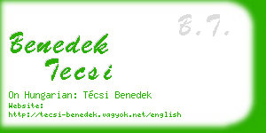 benedek tecsi business card