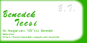 benedek tecsi business card